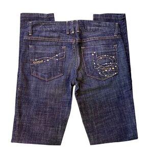 Like New Vintage Bebe Chandra Skinny Studded Gold & Silver Crystal Pocket 27